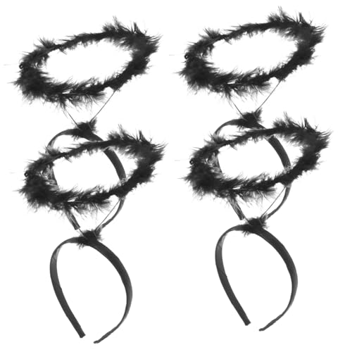 HAPINARY 4 Stück Teiliges himmlisches Haarreifen Cosplay Zubehör Schwarze Heiligenschein Haarschmuck für Geburtstagsfeier Halloween Karneval Party HAPINARY 4 Stück Teiliges himmlisches Haarreifen Cosplay Zubehör Schwarze Heiligenschein Haarschmuck für Geburtstagsfeier Halloween Karneval Party von HAPINARY