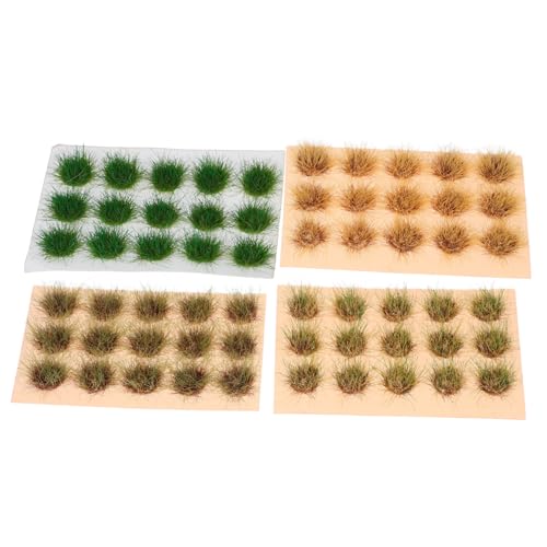 HAPINARY 4 Stücke Teiliges Grasbüschel Realistische Statische Grascluster für Sandtisch Diorama Landschaftsbau Vielseitig Einsetzbar für Modelleisenbahn Miniatur Szenen Kompatibel mit von HAPINARY