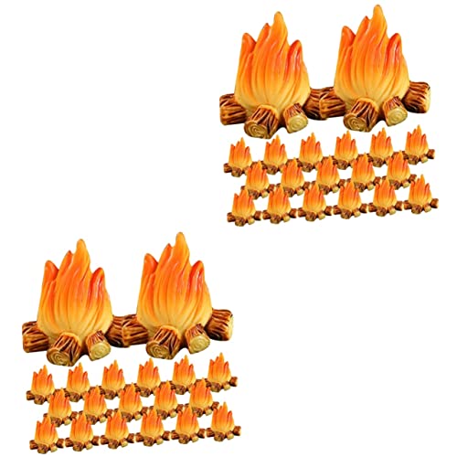 HAPINARY 40 Stück Feuerornamente, Lagerfeuer Modell, Kunstharz, Künstliches Feuer, Mikrofeuer Modell, Feuerdekorationen, Camping Party Dekorationen, Künstliches Lagerfeuer, Landschaftsbau, von HAPINARY