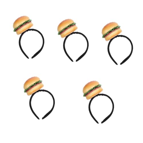 HAPINARY 5 Stück Hamburger -stirnband Stirnband Karnevals-kopfschmuck-party Burger-kopfbedeckung Hamburger-kostüm Burger-kostüm Kopfbedeckung in Hamburgerform Hamburger-stirnband Schwamm von HAPINARY