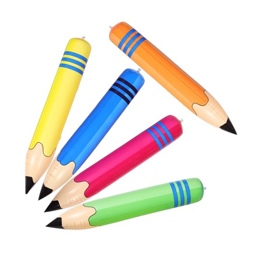 HAPINARY 5 Stück Teiliges Aufblasbares Riesen Bleistiftspielzeug Vielseitig als PVC Hammer Hantel Goldstab für Kindergarten Lernspiele Sportevents Partydekoration von HAPINARY