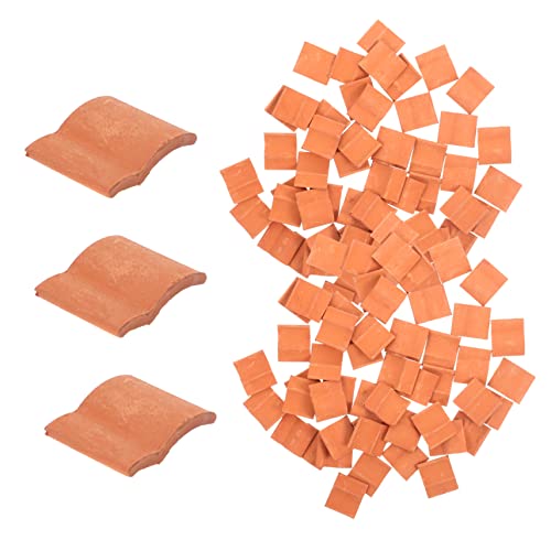 HAPINARY 50 Stück Simulierte Ziegel Mikrolandschafts Dachziegel Modell Gefälschte Dachziegel Mini Dachziegel Simulierte Kleine Dachziegel Simulierte Dachziegel Modelle Sandtisch von HAPINARY