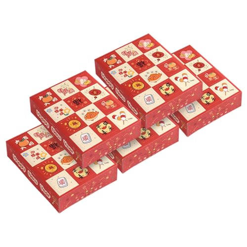 HAPINARY 5Er-Box Dongdongle Leere Box Überraschungsgeschenkbox zum chinesischen Neujahr chinesische Neujahrsdekoration Geschenke das Geschenk DIY Lottoscheinhalter Papier von HAPINARY