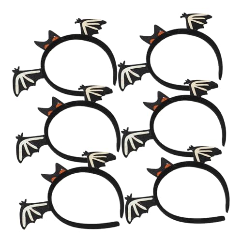 HAPINARY 6 Stück Halloween Haarreif mit Fledermausflügeln Leichte Weiche Kopfaccessoires für Damen Kreatives Party Haarschmuck Kostüm für Halloween Fotos und Festliche Anlässe von HAPINARY