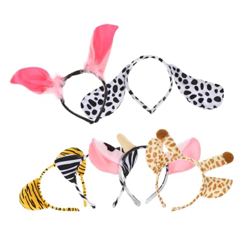 HAPINARY 6 Stück Teiliges Cartoon Tier Haarreif aus Plüsch Lustige Party Stirnbänder für Jungen und Mädchen für Kostüm Cosplay und Themenfeste von HAPINARY
