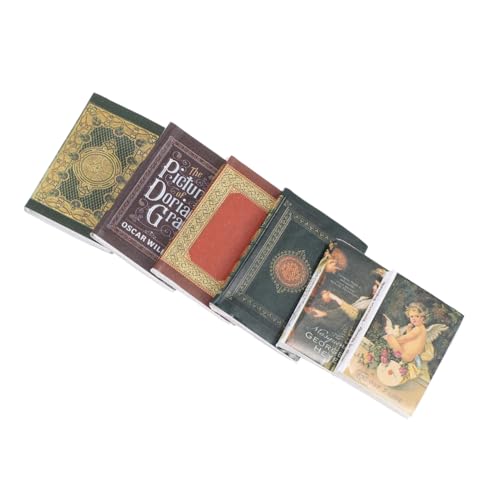 HAPINARY Retro-Buch-Sets – 6 Miniaturbücher Mini-Buch-Ornament Für Puppenhaus von HAPINARY