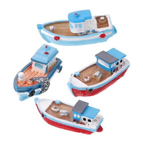HAPINARY 8 Stück Fischerboot Ornamente, Bootförmiges, Harzboot Modell, Heimboot, Thema Ornament, Harzboot Basteln, Büro, Fischerboot, Harzboot, Miniaturboot von HAPINARY