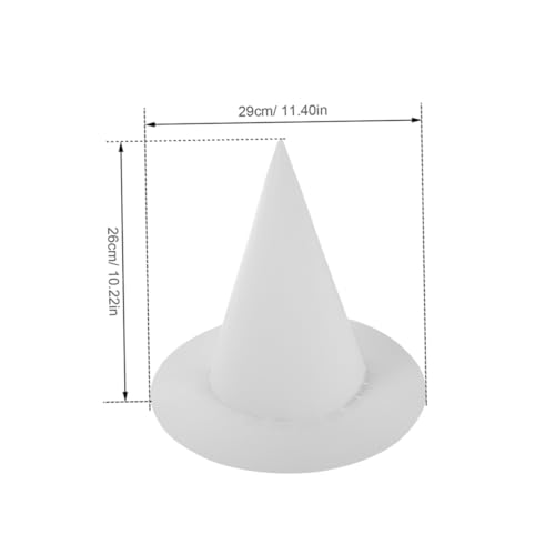 HAPINARY 8 Stück Teiliges Weiße Papierspitzen Hüte für Stabile DIY Hexenhüte aus Robustem Bastelpapier Bemalbar und Wiederverwendbar für Halloween Kostüme Partydekoration und Kreative von HAPINARY