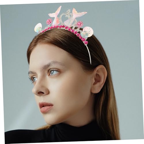 HAPINARY Blaues Meerjungfrau Haarband mit Funkelndem Strassstern für Mädchen Festliches Kopfschmuck Accessoire für Geburtstag Karneval und Party Eleganter Haarschmuck für Besondere Anlässe von HAPINARY