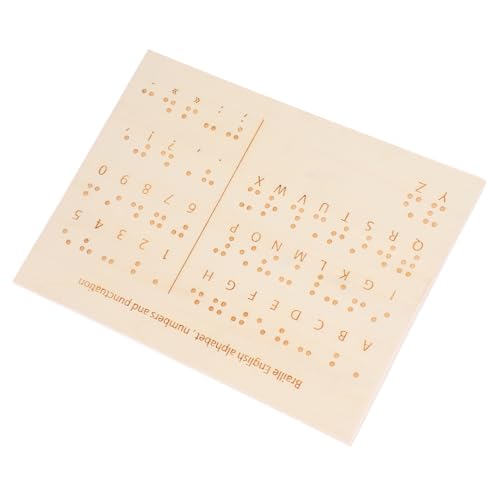 HAPINARY Holz-lerntafel Braille-Buchstaben-Zahlen-tafel Unverzichtbare Braille-lerntafel Für Blinde von HAPINARY