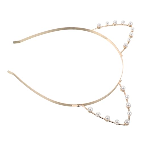 HAPINARY Elegantes Perlen katzenohren stirnband aus Legierung Hohle Ohren Bequemes Haaraccessoire für Frauen Vielseitig für Alltag Party Cosplay Modisches Niedliches Design von HAPINARY