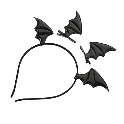 HAPINARY Fledermaus Stirnband mit Clips Halloween Kostüm Zubehör Party Haarschmuck Cosplay Kopfschmuck für Damen und Erwachsene von HAPINARY