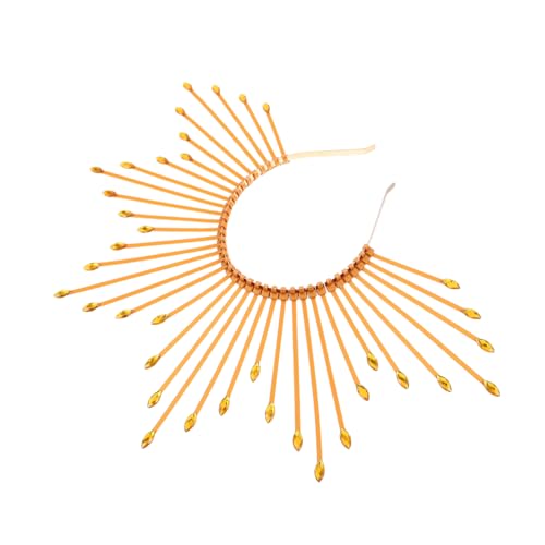 HAPINARY Göttin Sunburst Kopfschmuck Goldener Faderesistenter Stirnband mit Spitzen Strahlen für Halloween Karneval Cosplay Festliche Damen von HAPINARY