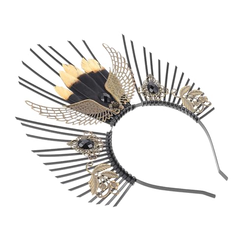 HAPINARY Gothic Göttin Haarreifen Schwarzer Heiligenschein Stirnband Stilvolles DIY Haarschmuck Damen Cosplay Party Accessoire von HAPINARY