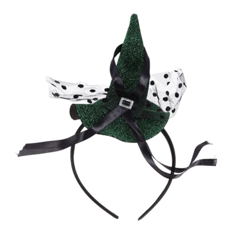 HAPINARY Grüner Halloween Haarreif Hexenhut Form Mesh Netz Damen Leichtes Kunststoff Halloween Deko Accessoire Spaßiger Kopfschmuck für Kostüm Feier von HAPINARY