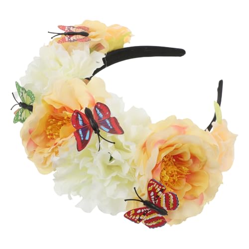 HAPINARY Halloween Blumenschmuck Haarreif mit Realistischer Schmetterlingsblume Leichter und Bequemer Kopfschmuck für Damen Vielseitig für Halloween Karneval und Party Geeignet von HAPINARY