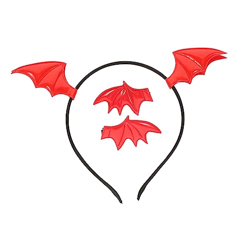 HAPINARY Halloween Fledermaus Haarschmuck mit Teiligem Bat Wing Stirnband und Haarklammern Robustes Kostümzubehör für Party Cosplay und Dekoration Einfach zu Tragen Schwarzer von HAPINARY