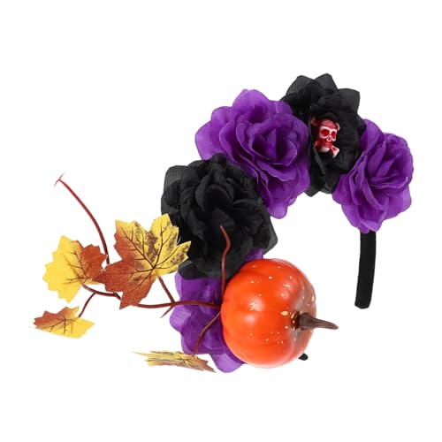 HAPINARY Halloween Haarband mit Kürbis und Totenkopf Vintage Blumendesign Wiederverwendbares Party haarband für Damen Stilvolles Stirnband für Halloween Kostümpartys HAPINARY Halloween Haarband mit Kürbis und Totenkopf Vintage Blumendesign Wiederverwendbares Party haarband für Damen Stilvolles Stirnband für Halloween Kostümpartys von HAPINARY