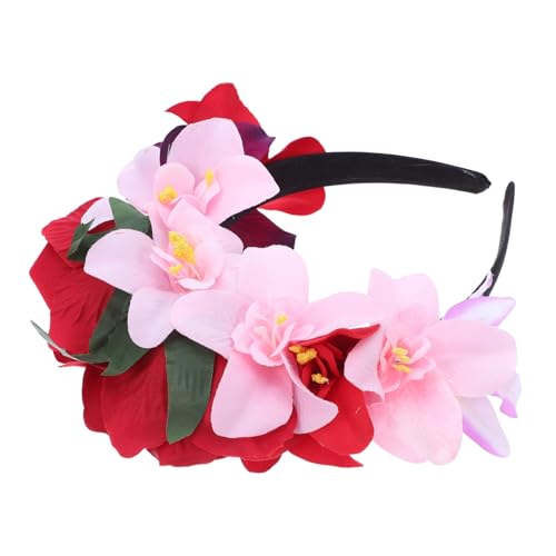 HAPINARY Halloween Haarreif mit Künstlichen Rosen Day Of The Dead Kopfschmuck Mexikanische Blumenkrone Leichtes Halloween Kostüm Accessoire für Damen Party und Festtagsdeko von HAPINARY
