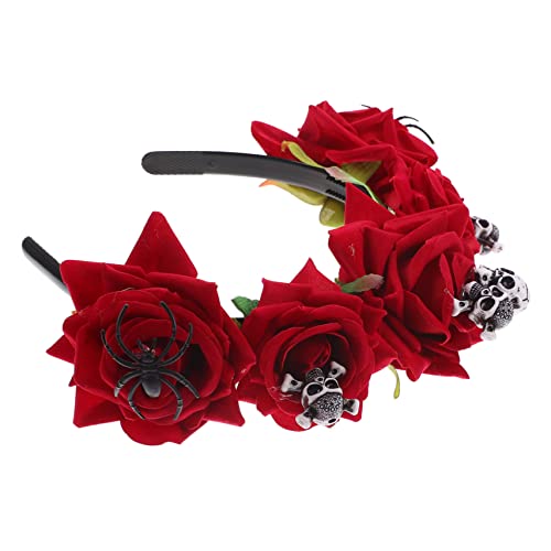 HAPINARY Halloween Haarreif mit Rotem Rosen Schädel Leichter Komfortabler Kopfschmuck für Kostüm Party Bühnenauftritt Langlebiges Halloween Accessoire für Erwachsene HAPINARY Halloween Haarreif mit Rotem Rosen Schädel Leichter Komfortabler Kopfschmuck für Kostüm Party Bühnenauftritt Langlebiges Halloween Accessoire für Erwachsene von HAPINARY