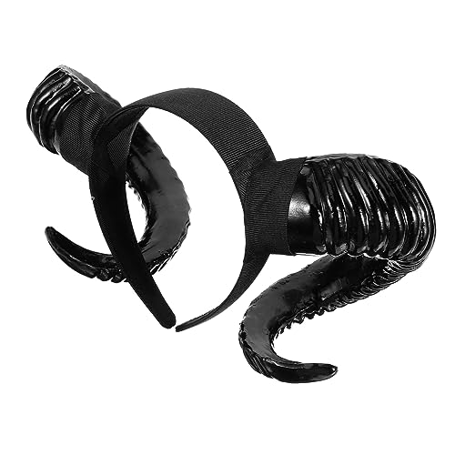 HAPINARY Halloween Haarreif mit Schwarzem Schafshorn Einzigartiger Kopfschmuck für Karneval und Halloween Verstellbares Haarband für Erwachsene und Dekoratives Festival Accessoire von HAPINARY
