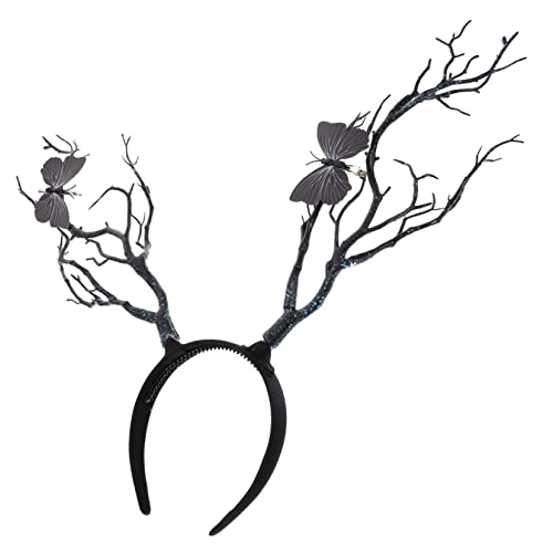 HAPINARY Handgefertigtes Halloween Hirschgeweih Stirnband mit Großen Baumzweigen Auffälliges Dunkles Kostüm Accessoire für Damen Geeignet für Party Karneval Festival und Cosplay von HAPINARY