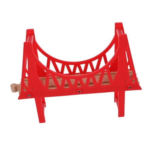 HAPINARY Holzeisenbahn Brücke Zubehör Robustem Holz Abnehmbare Zweistöckige Spielzeugbahn für Kompatibel mit Holzschienen Modell für Jungen und Mädchen von HAPINARY