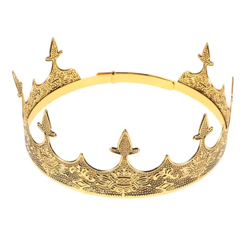 HAPINARY Königskrone Herren Retro Barock Krone Kopfschmuck Festival Karneval Geburtstagskrone Größenverstellbar für Hochzeit Party Cosplay Kostüm Zubehör von HAPINARY