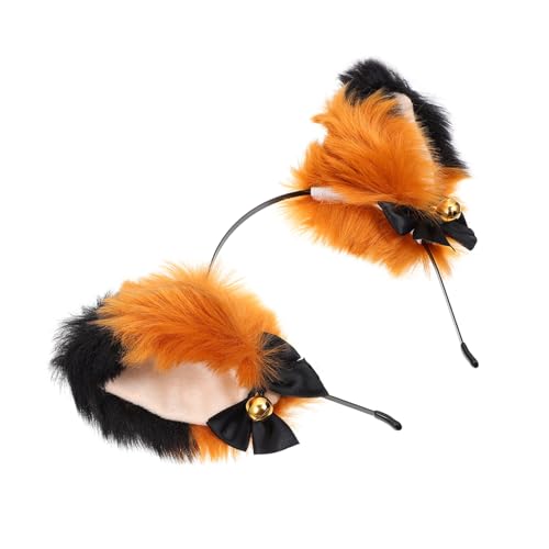 HAPINARY Kuscheliger Katzenohren Haarreif mit Glocke Plüsch Stirnband für Mädchen Leichtes Cosplay Tierohren Accessoire Bequemes Haarschmuck für Halloween Karneval und Kostümpartys von HAPINARY