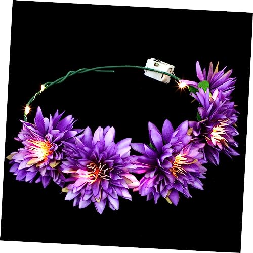 HAPINARY LED Leuchtendes Haarband im Hawaii Stil Dekoratives Haaraccessoire für Damen für Partys und Festivals mit Farben LED Lichtern und Warmweiß von HAPINARY
