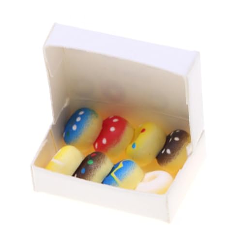 HAPINARY Miniatur Donuts aus Resin Realistische Bunte Spielküchen Deko für Puppenhaus DIY Mikro Landschaft Pretend Play Vielseitige Mini Lebensmittel Accessoires von HAPINARY