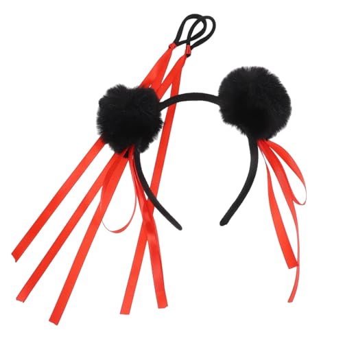 HAPINARY Niedliches Haarband mit Schwarzen Bun Plüschbällen Vielseitiges Cosplay Stirnband für Chinesische Kostüme Leichte Anwendung für Party Aufführung und Alltag mit Elastischen HAPINARY Niedliches Haarband mit Schwarzen Bun Plüschbällen Vielseitiges Cosplay Stirnband für Chinesische Kostüme Leichte Anwendung für Party Aufführung und Alltag mit Elastischen von HAPINARY