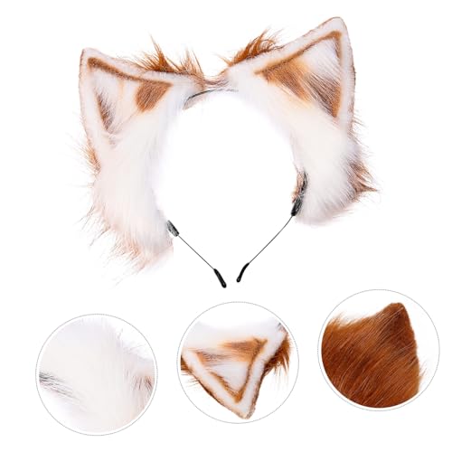 HAPINARY Niedliches Katzenohren Haarband aus Plüsch Tierohren Stirnband für Mädchen Weiches Bequemes Cosplay Kostümzubehör für Fasching Karneval und Party von HAPINARY