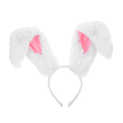 HAPINARY Plüsch Hasenohren Haarreif Komfortabel Bequem mit Rosa Futter Verstellbar und Leicht Niedliches Halloween Kostümzubehör für Cosplay Party und Bühnenauftritte von HAPINARY