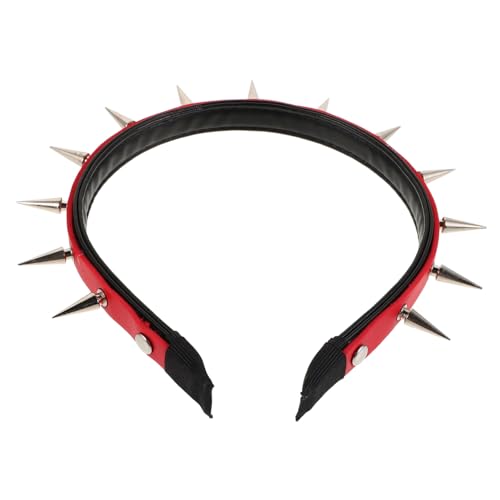 HAPINARY Punk Spiked Headband Damen Rotes Gothic Stirnband mit Nieten Stylisches Cosplay Accessoire für Halloween Steampunk Partys und Bühnenauftritte Vielseitig Einsetzbar bei Festen und von HAPINARY