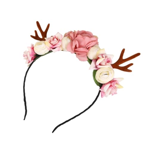 HAPINARY Rentier Haarreif mit Blumen und Imitationsgeweih Elastisches Weihnachts Haarband für Mädchen Langlebiges Accessoire für Fasching Karneval und Kostümspiele HAPINARY Rentier Haarreif mit Blumen und Imitationsgeweih Elastisches Weihnachts Haarband für Mädchen Langlebiges Accessoire für Fasching Karneval und Kostümspiele von HAPINARY
