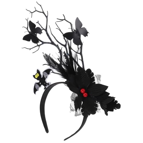 HAPINARY Schmetterlingshaarband Party Halloween-kopfschmuck Halloween -kopfbedeckung Haarzubehör Stirnband Halloween Schmetterling Kopfschmuck Stirnband Halloween-haarbänder Feder Schwarz von HAPINARY