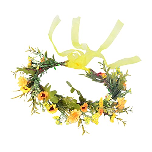 HAPINARY Sonnenblumen Haarkranz für Brautjungfern Handgefertigter Blumenkranz mit Sonnenblumen für Hochzeiten Fotoshootings und Festliche Anlässe Langlebig und Hautfreundlich von HAPINARY