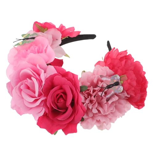 HAPINARY Vintage Halloween Haarreif mit Floraler Schmetterling Dekoration Mexikanisches Day Of The Dead Stirnband für Damen Retro Flower Headband für Party und Cosplay Kostüme HAPINARY Vintage Halloween Haarreif mit Floraler Schmetterling Dekoration Mexikanisches Day Of The Dead Stirnband für Damen Retro Flower Headband für Party und Cosplay Kostüme von HAPINARY