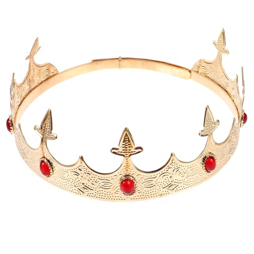 HAPINARY Vintage Herren Königskrone aus Leichter Stabiler Cosplay Kopfschmuck für Party Fasching Karneval Geeignet für Bühnenauftritt und Kostümfest Dekorative Prinzenkrone von HAPINARY
