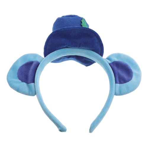 HAPINARY Weiches Cartoon Bärenohren Haarband Elastischer Verstellbarer Stirnband Leichtes Kostümzubehör für Halloween und Weihnachtsfest Blaue Bärenkopf Haarreif von HAPINARY