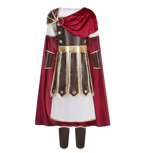 HAPNBCELE Römischer Soldatenkostüm für Kinder, Jungen, Ritter, Wikinger, Gladiator, Mittelalter, Renaissance, 4–5 Jahre HAPNBCELE Römischer Soldatenkostüm für Kinder, Jungen, Ritter, Wikinger, Gladiator, Mittelalter, Renaissance, 4–5 Jahre von HAPNBCELE
