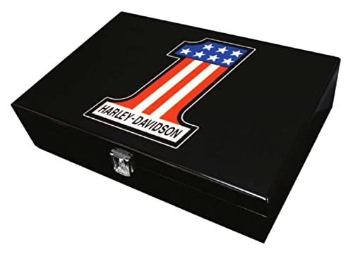 Harley-Davidson #1 RWB Logo Sammleretui Hochglanz Furnier Poker Chip Set von HARLEY-DAVIDSON