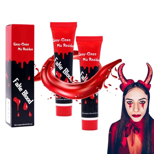 HASAIKA® Halloween Kunstblut, Bühnen Kunstblut, Zombie Vampir Wunden Narben Schminke, 2 Stück von HASAIKA