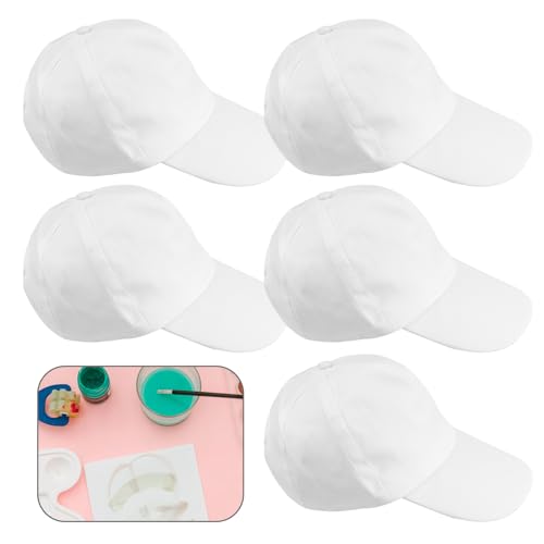 HASLED Baseball Caps Weiß, 5 Stück hut Reine Baumwolle DIY Graffiti Kappe, Baseball Caps für Herren mit Verstellschnalle, Wird für Kunstpartys und Eltern Kind Interaktion Verwendet HASLED Baseball Caps Weiß, 5 Stück hut Reine Baumwolle DIY Graffiti Kappe, Baseball Caps für Herren mit Verstellschnalle, Wird für Kunstpartys und Eltern Kind Interaktion Verwendet von HASLED