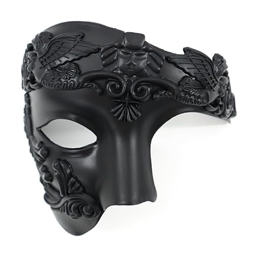 Maskenball-Maske für Herren, venezianische Retro-Maske für Herren, Halloween, Maskenball, Kunststoff-Halbmasken, Karnevalsmasken für Venedig-Kostüme Maskenball-Maske für Herren, venezianische Retro-Maske für Herren, Halloween, Maskenball, Kunststoff-Halbmasken, Karnevalsmasken für Venedig-Kostüme von HATFRYF