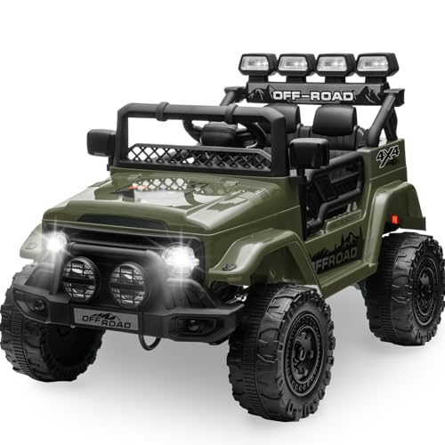 HAUSPROFI Kinder Elektroauto 12V, Elektroauto für Kinder mit 2,4G Fernbedienung, LED, Bluetooth, Musik, 3-5 km/h, Kinderauto Elektrisch, Elektro Kinderauto für Alter 3 bis 8, Grün HAUSPROFI Kinder Elektroauto 12V, Elektroauto für Kinder mit 2,4G Fernbedienung, LED, Bluetooth, Musik, 3-5 km/h, Kinderauto Elektrisch, Elektro Kinderauto für Alter 3 bis 8, Grün von HAUSPROFI