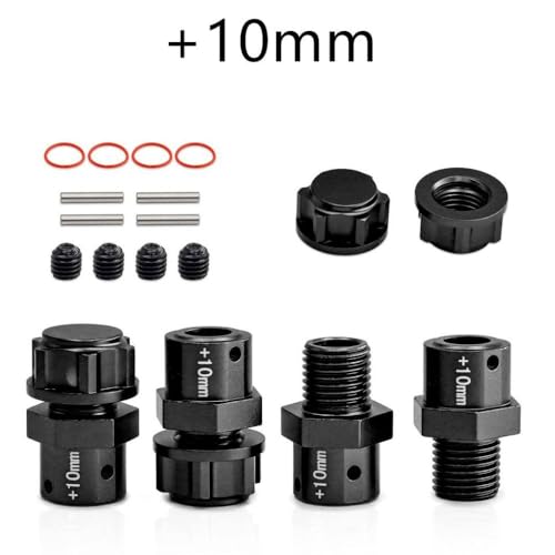 17 mm verlängerte Rad Hub -Hub -Adapter 10 mm 13mm für 1/8 1/7 Skala RC -Autos kompatibel mit 6S -Modellen, ähnlich wie der Ausgestoßene Infraction Limitless Mojave -Verbrechen(Widen 10mm Black) von HAUTFENM