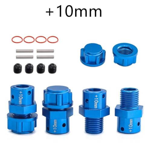 17 mm verlängerte Rad Hub -Hub -Adapter 10 mm 13mm für 1/8 1/7 Skala RC -Autos kompatibel mit 6S -Modellen, ähnlich wie der Ausgestoßene Infraction Limitless Mojave -Verbrechen(Widen 10mm Blue) von HAUTFENM