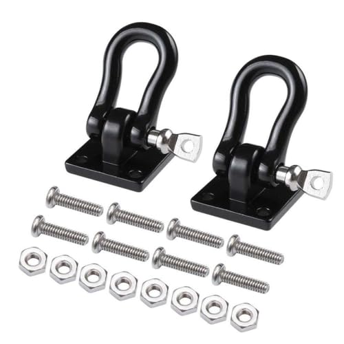 HAUTFENM 1/10 RC Crawler Autoanhänger Abschleppmetallschnalle -Haken Kletterhäzchen Teile kompatibel mit gemeinsamen RC -Modellen(2pcs Black) von HAUTFENM